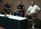 DragonLance co-author Tracy Hickman and Star Wars author Michael Stackpole at GenCon 2004